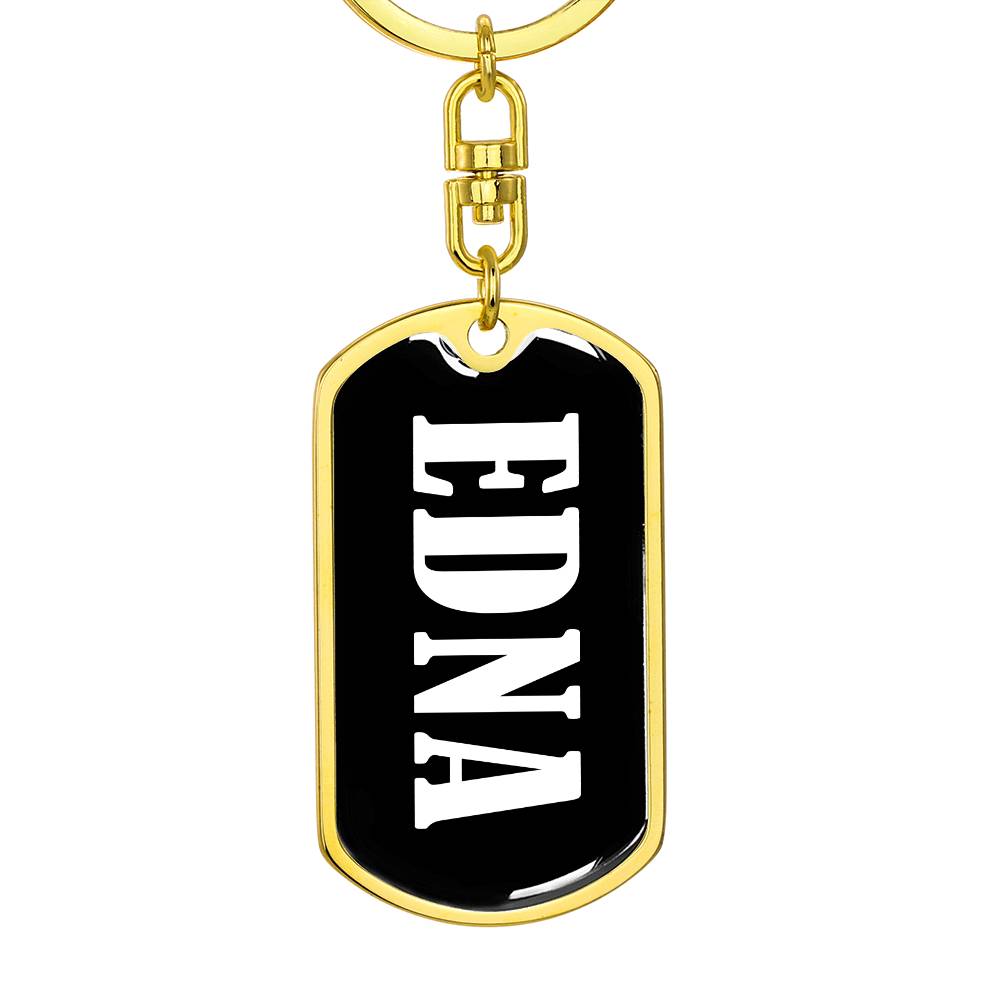 Edna v01w - Luxury Dog Tag Keychain