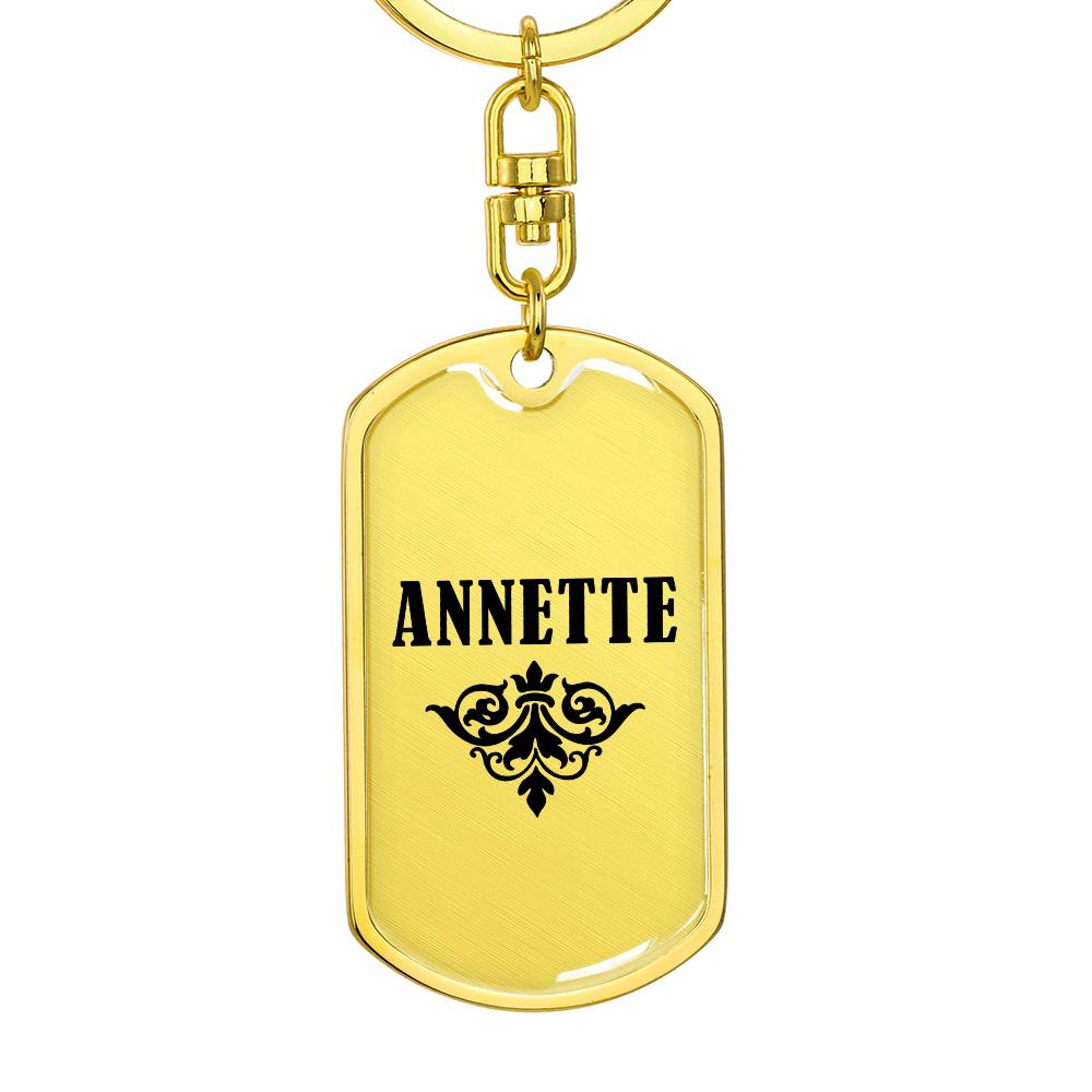 Annette v01a - Luxury Dog Tag Keychain