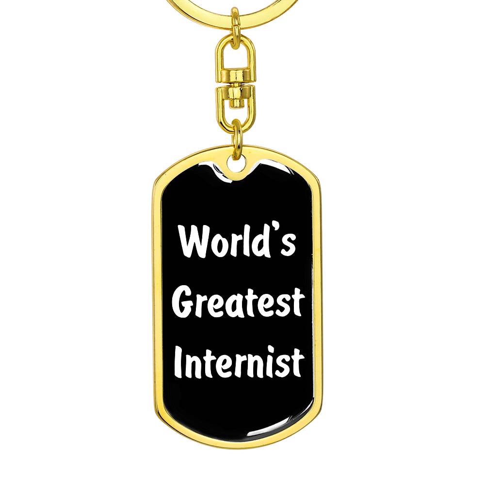 World's Greatest Internist v3 - Luxury Dog Tag Keychain