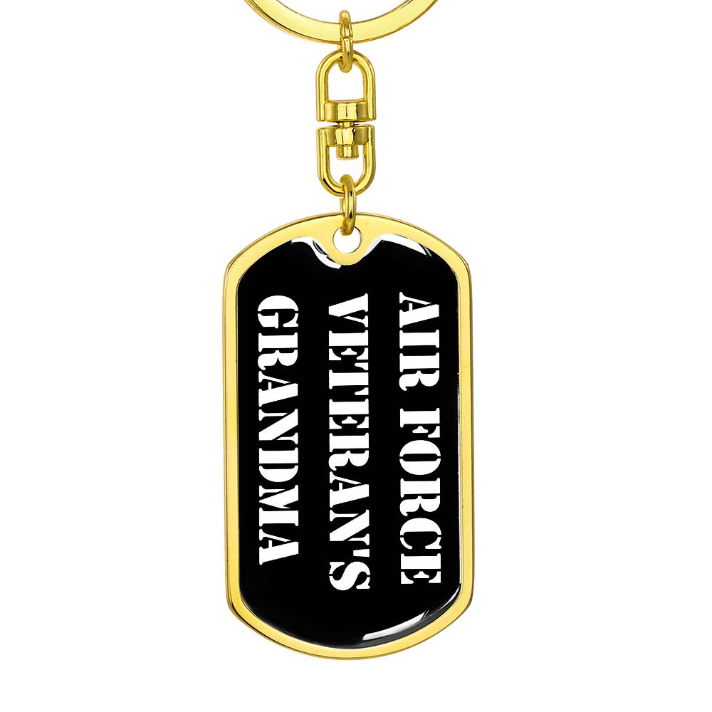 Air Force Veteran's Grandma v3 - Luxury Dog Tag Keychain