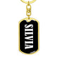 Silvia v03 - Luxury Dog Tag Keychain