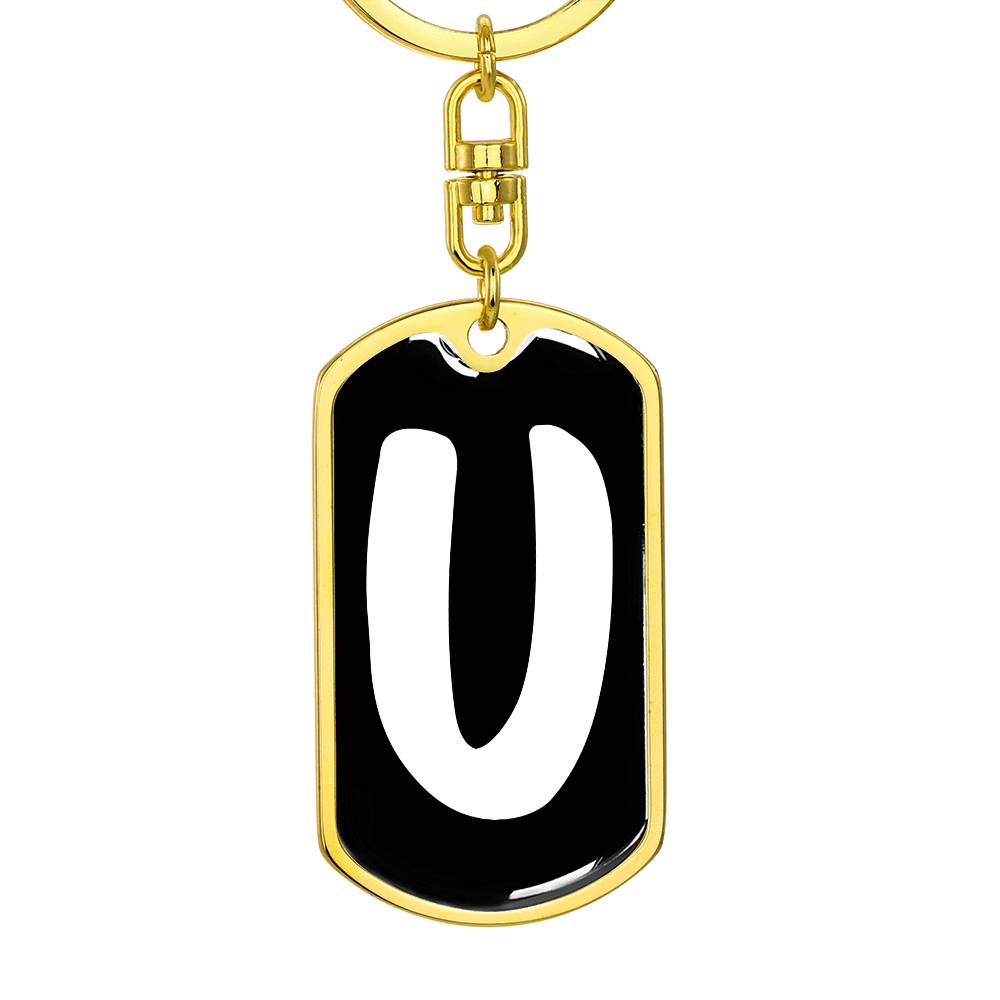 Initial U v3b - Luxury Dog Tag Keychain