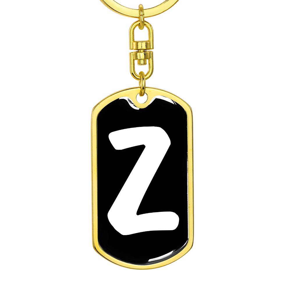 Initial Z v3b - Luxury Dog Tag Keychain