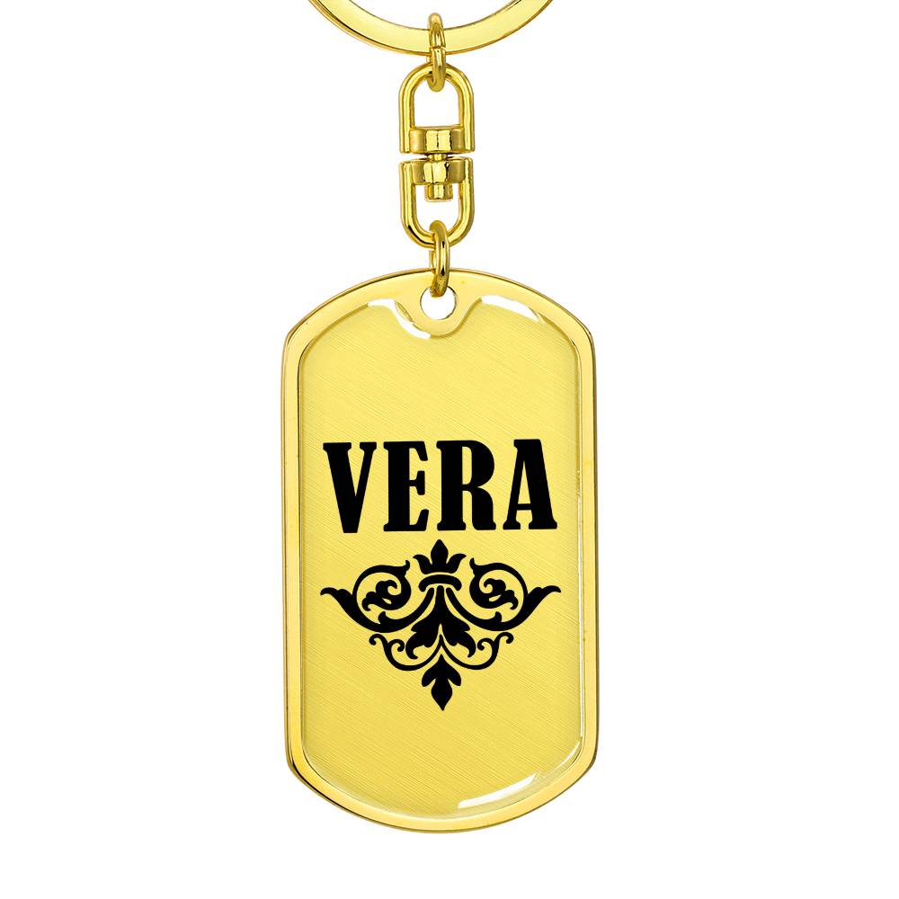 Vera v01a - Luxury Dog Tag Keychain