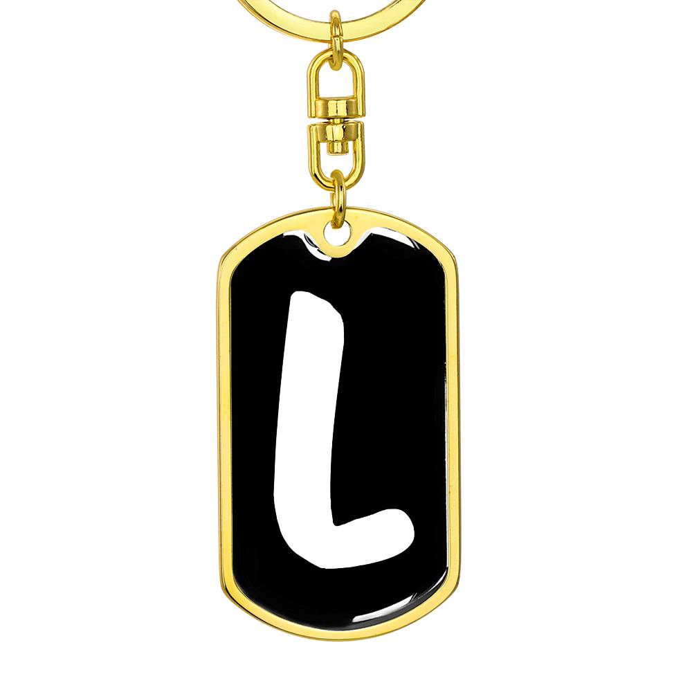 Initial L v3b - Luxury Dog Tag Keychain