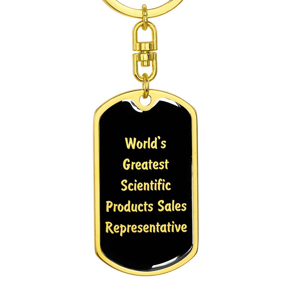 World's Greatest Scientific Products Sales Representative v2 - Luxury Dog Tag Keychain