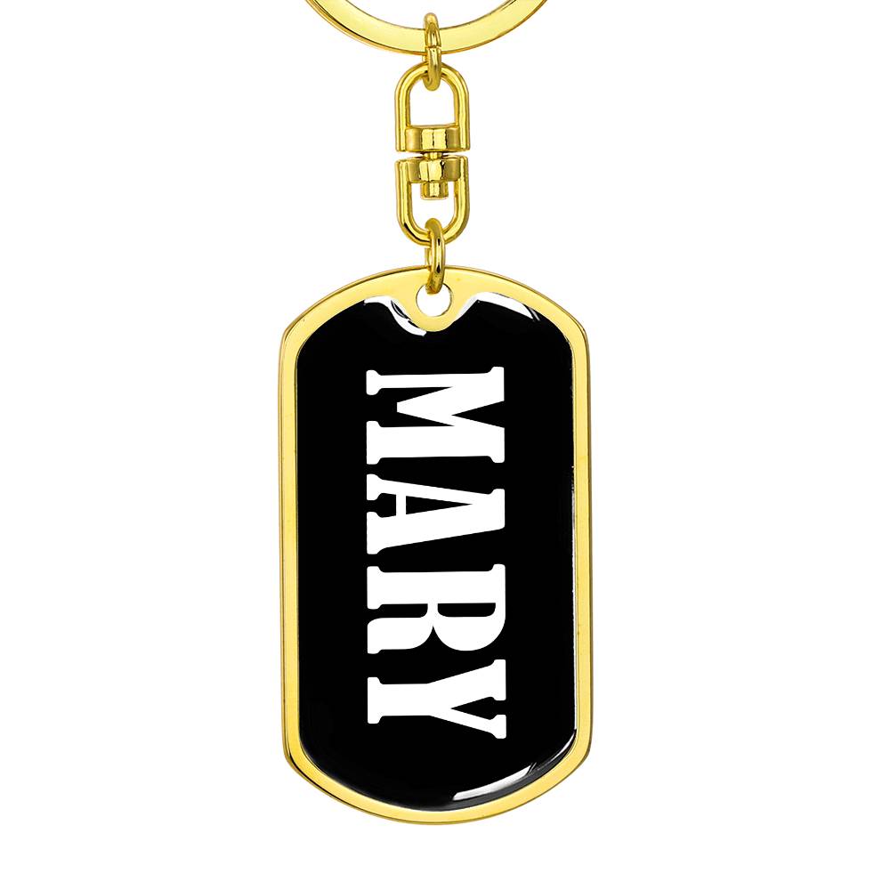 Mary v01w - Luxury Dog Tag Keychain