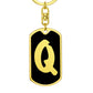 Initial Q v2b - Luxury Dog Tag Keychain