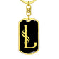 Initial L v001-12 - Luxury Dog Tag Keychain