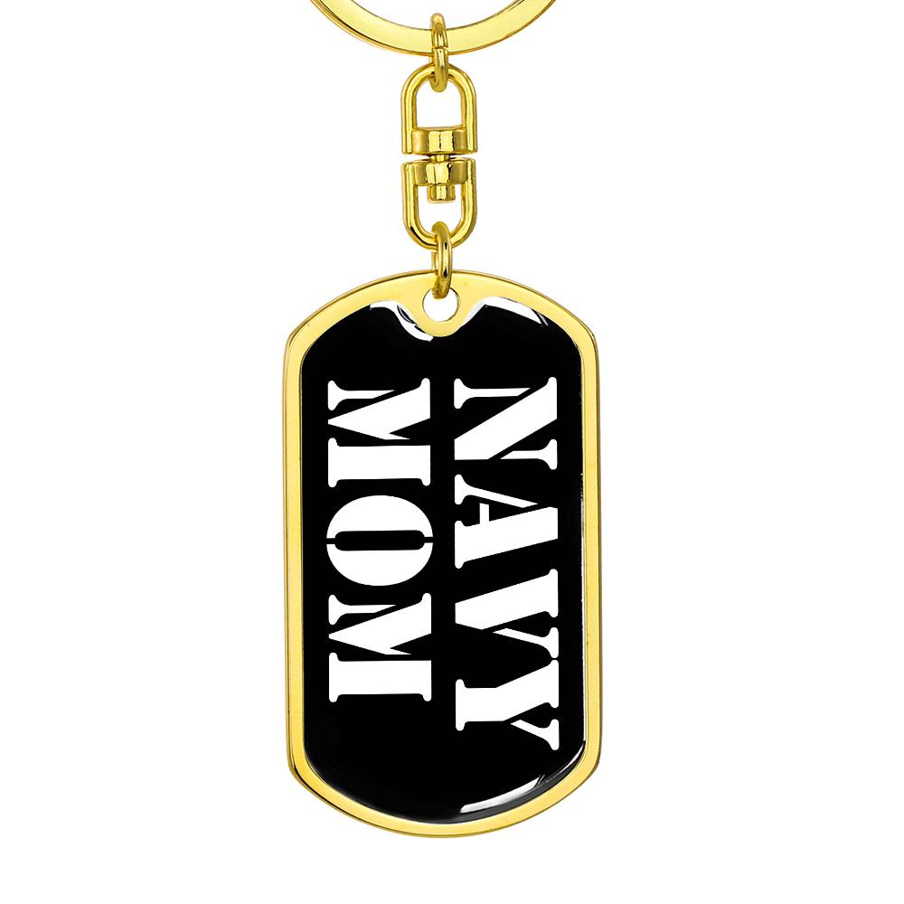 Navy Mom v3 - Luxury Dog Tag Keychain