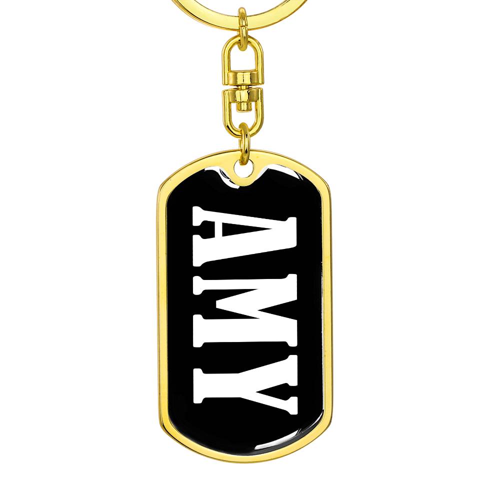 Amy v01w - Luxury Dog Tag Keychain