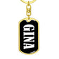 Gina v01w - Luxury Dog Tag Keychain