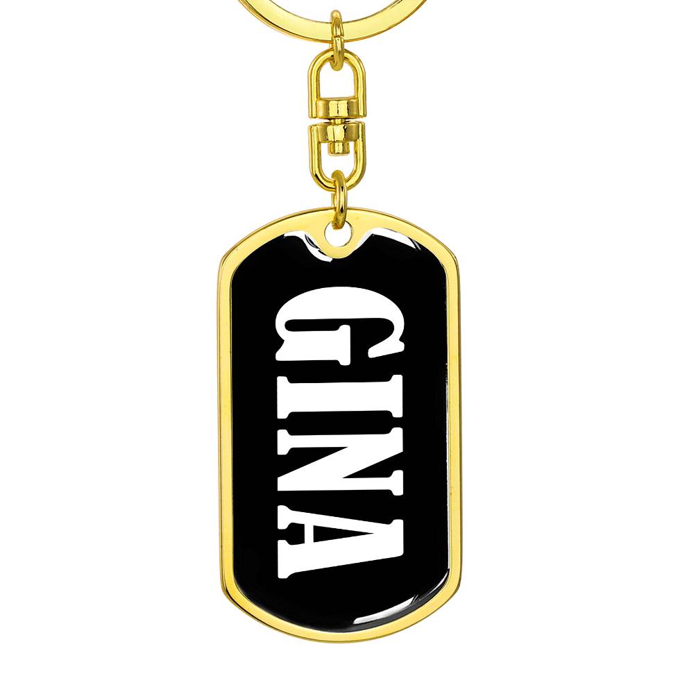Gina v01w - Luxury Dog Tag Keychain