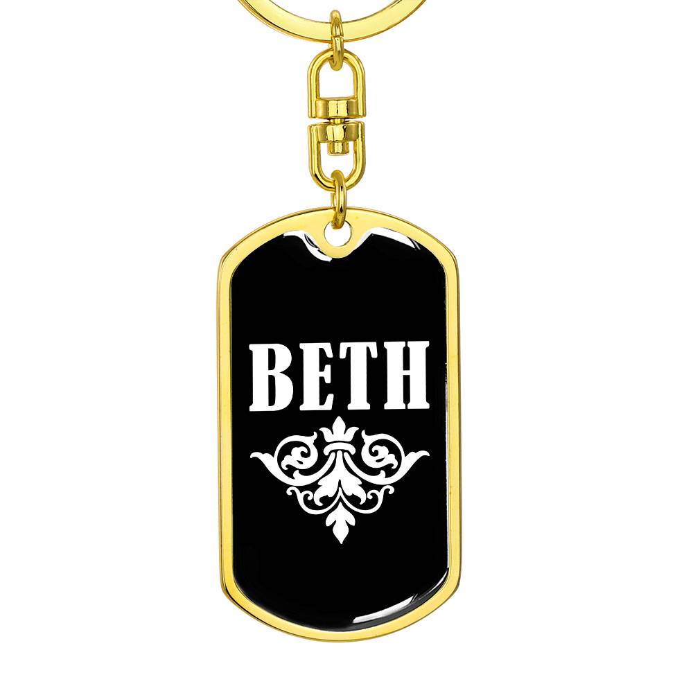 Beth v03a - Luxury Dog Tag Keychain