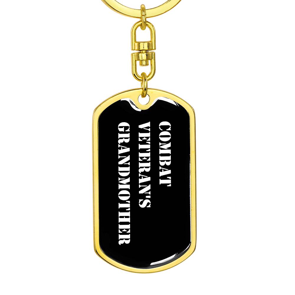 Combat Veteran's Grandmother v3 - Luxury Dog Tag Keychain
