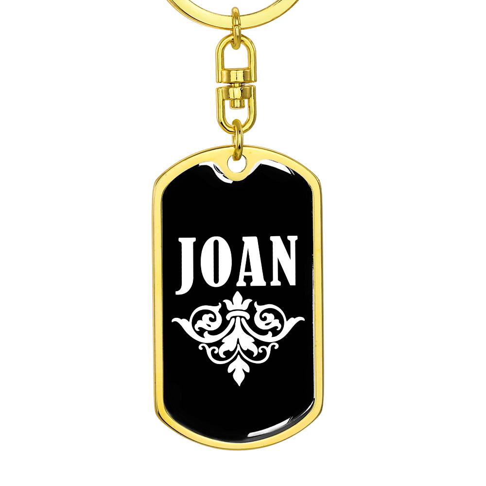 Joan v03a - Luxury Dog Tag Keychain