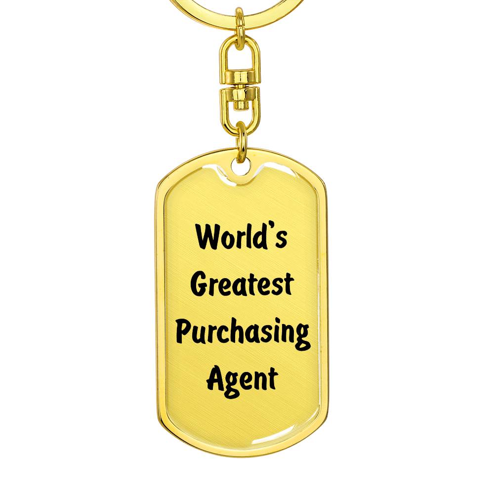 World's Greatest Purchasing Agent - Luxury Dog Tag Keychain