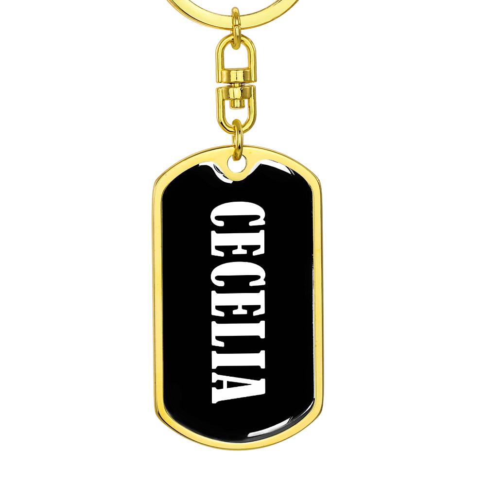 Cecelia v03 - Luxury Dog Tag Keychain