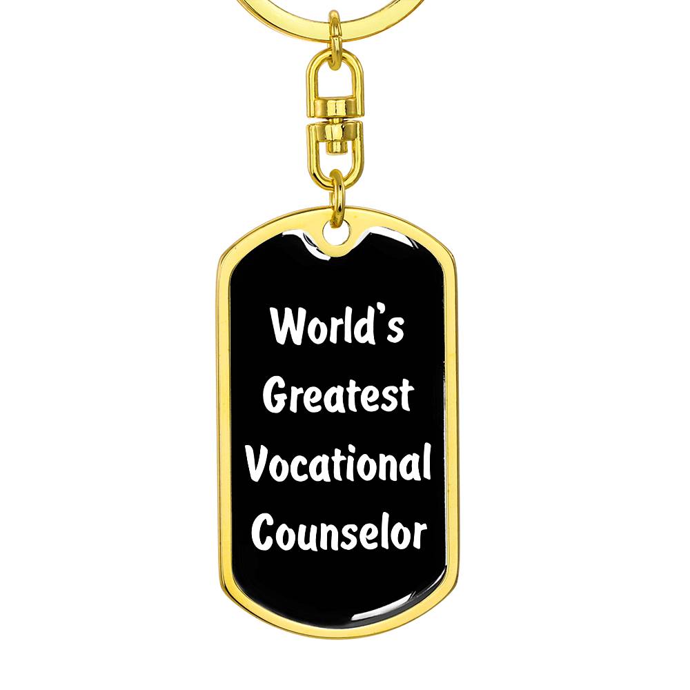 World's Greatest Vocational Counselor v3 - Luxury Dog Tag Keychain
