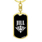Jill v03a - Luxury Dog Tag Keychain