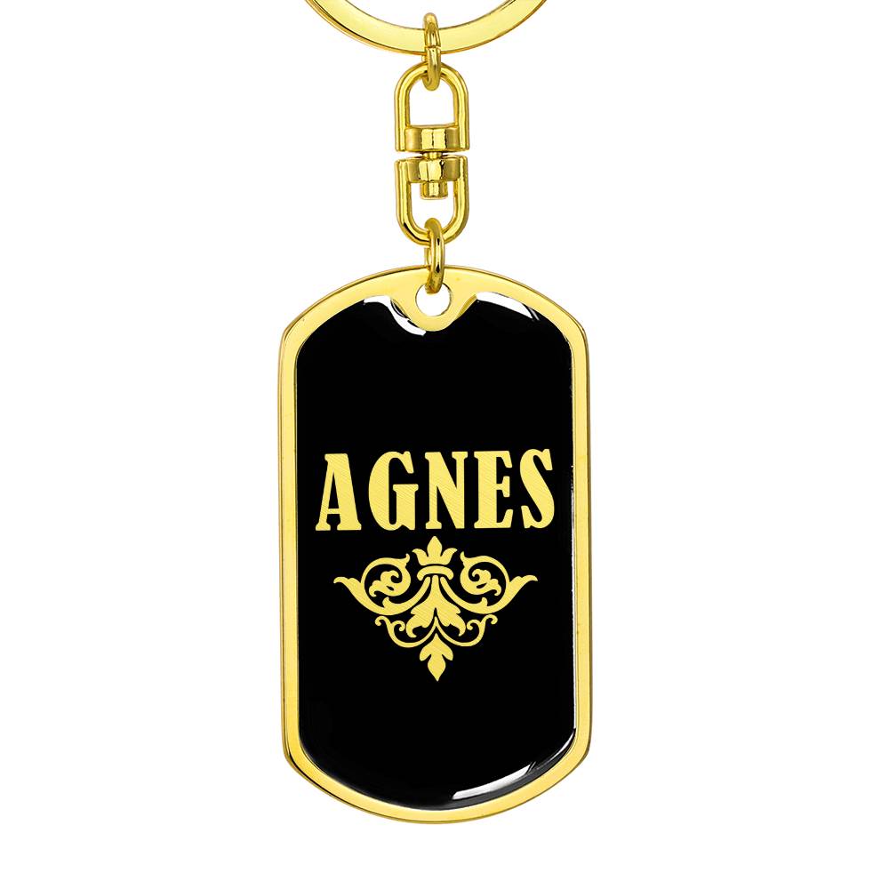 Agnes v02a - Luxury Dog Tag Keychain