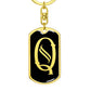 Initial Q v001-12 - Luxury Dog Tag Keychain