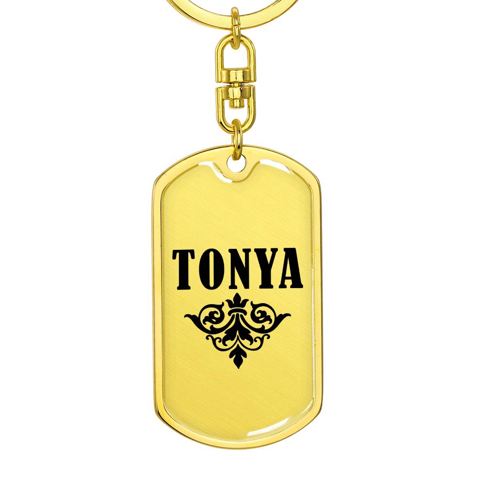 Tonya v01a - Luxury Dog Tag Keychain