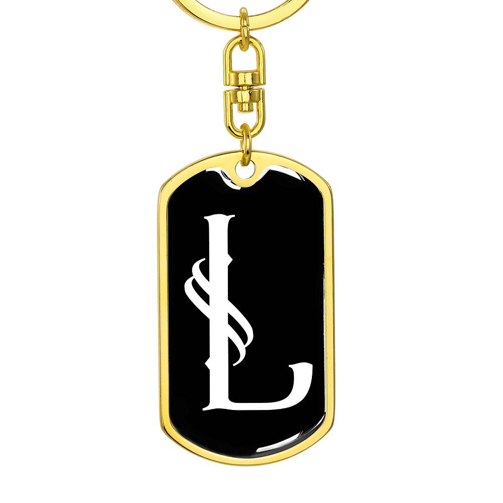 Initial L v001-13 - Luxury Dog Tag Keychain