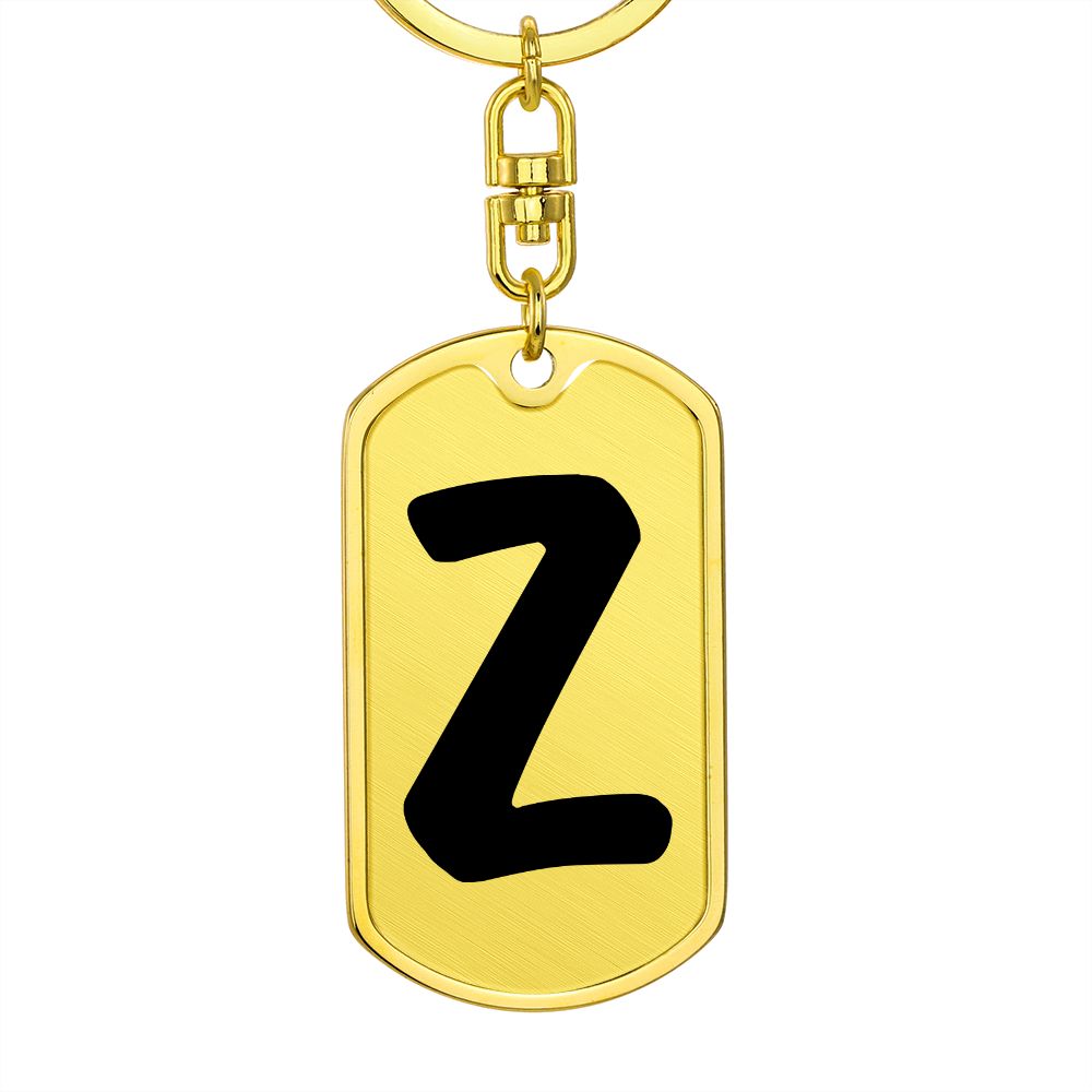 Initial Z v1b - Luxury Dog Tag Keychain
