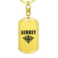 Audrey v01a - Luxury Dog Tag Keychain