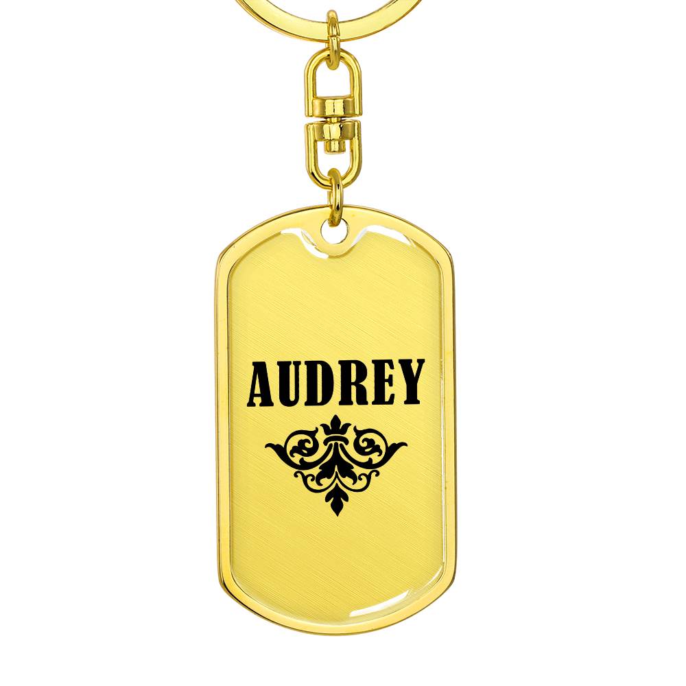 Audrey v01a - Luxury Dog Tag Keychain