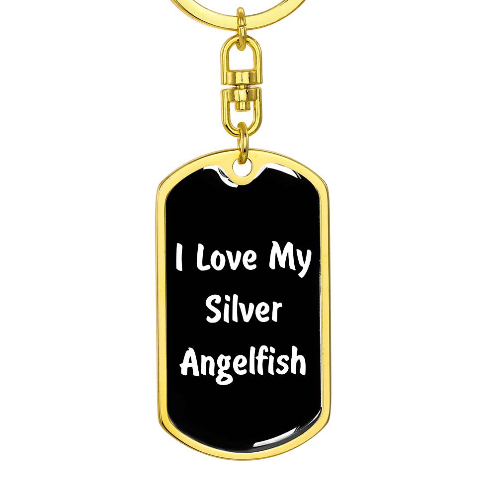 Love My Silver Angelfish v3 - Luxury Dog Tag Keychain