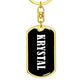 Krystal v01w - Luxury Dog Tag Keychain