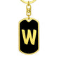 Initial W v2b - Luxury Dog Tag Keychain
