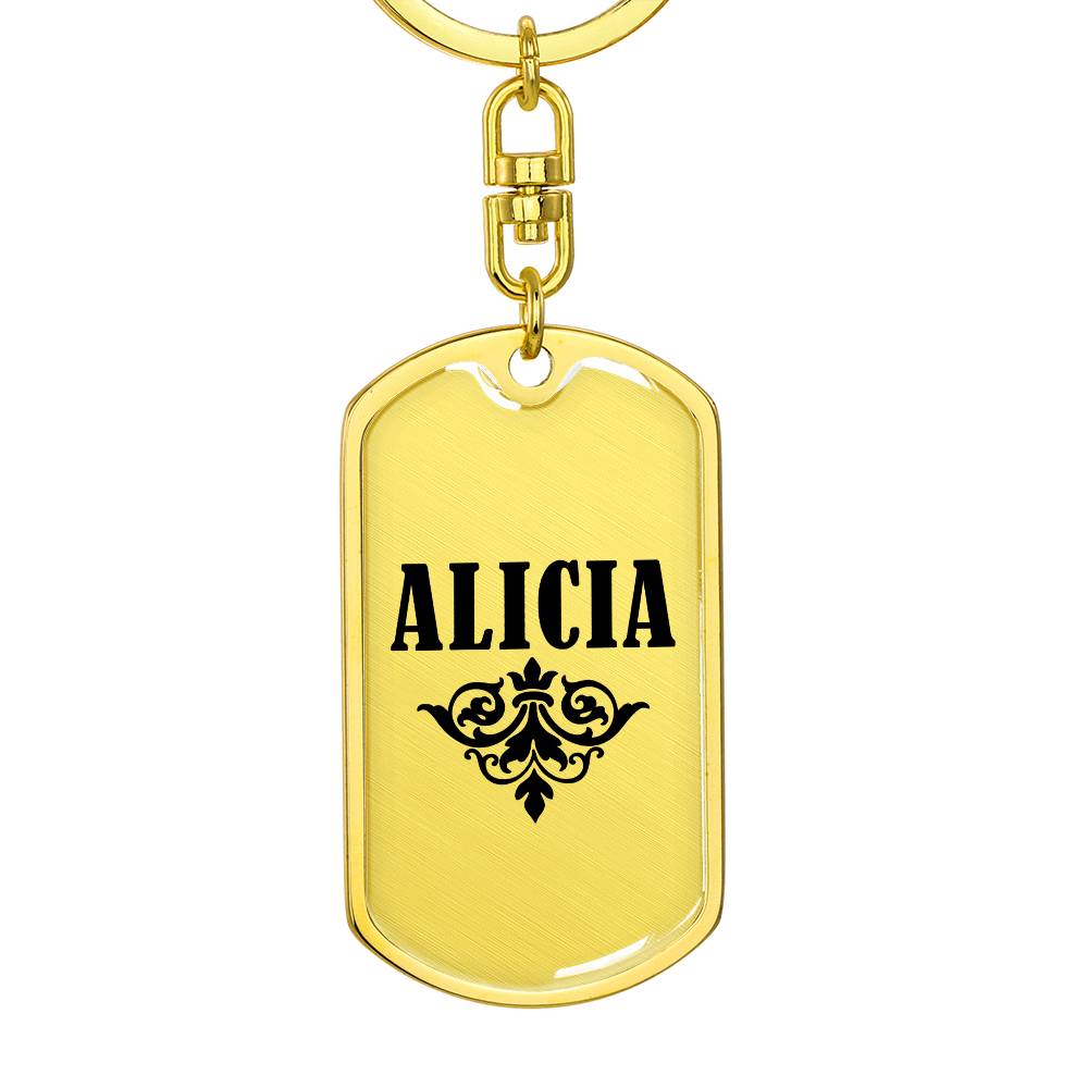 Alicia v01a - Luxury Dog Tag Keychain