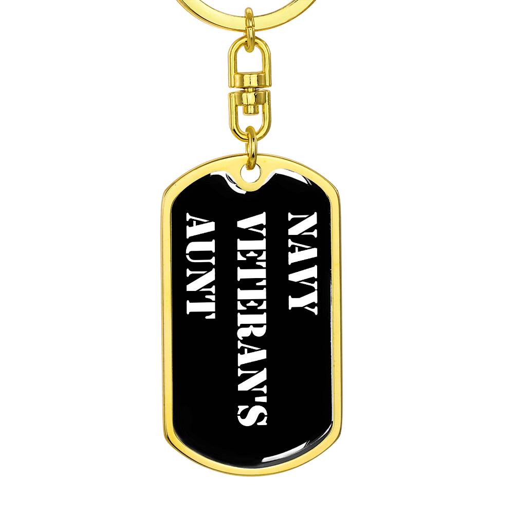 Navy Veteran's Aunt v3 - Luxury Dog Tag Keychain