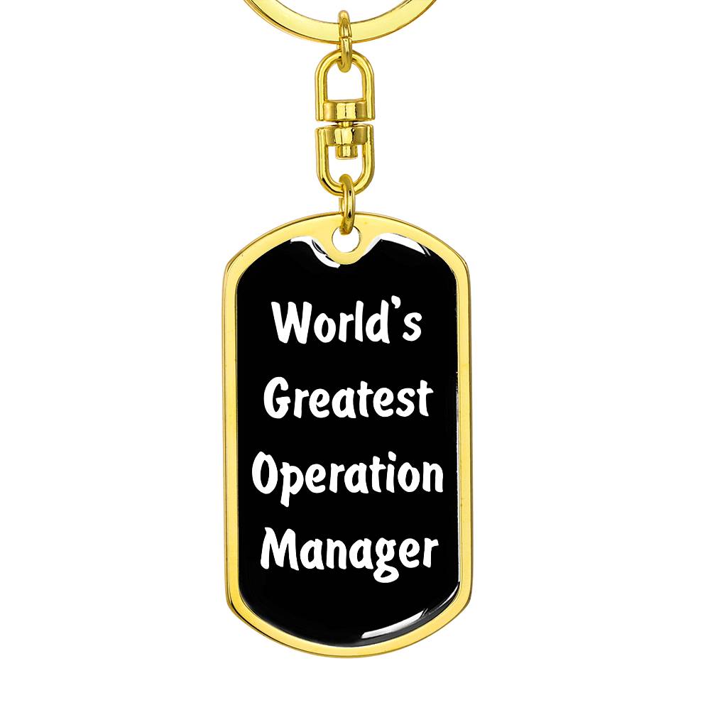 World's Greatest Operation Manager v3 - Luxury Dog Tag Keychain