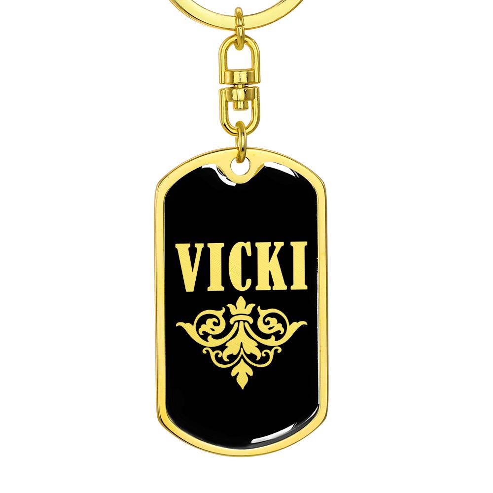 Vicki v02a - Luxury Dog Tag Keychain