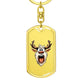 Funny Reindeer Face 17 - Luxury Dog Tag Keychain