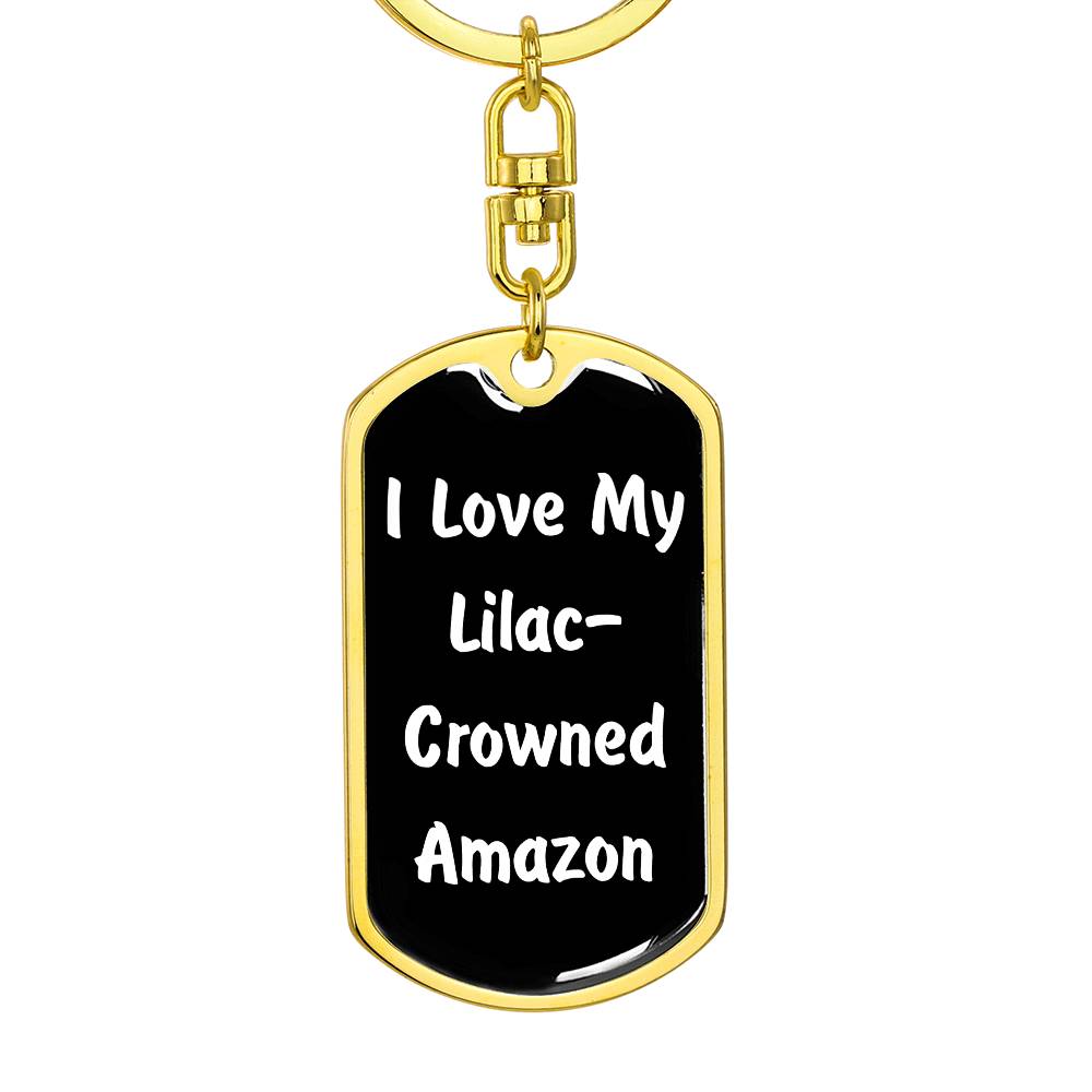 Love My Lilac-Crowned Amazon v3 - Luxury Dog Tag Keychain
