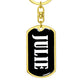 Julie v01w - Luxury Dog Tag Keychain