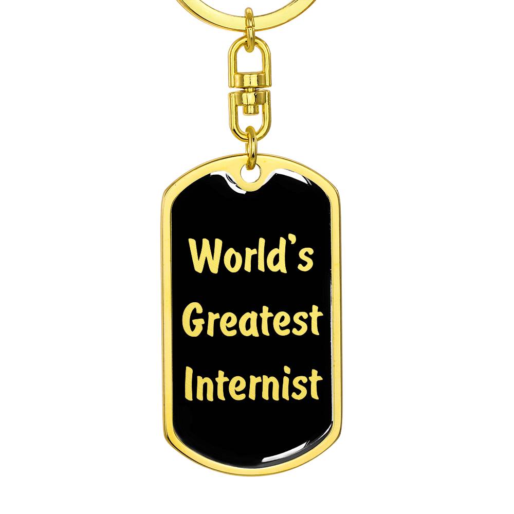 World's Greatest Internist v2 - Luxury Dog Tag Keychain