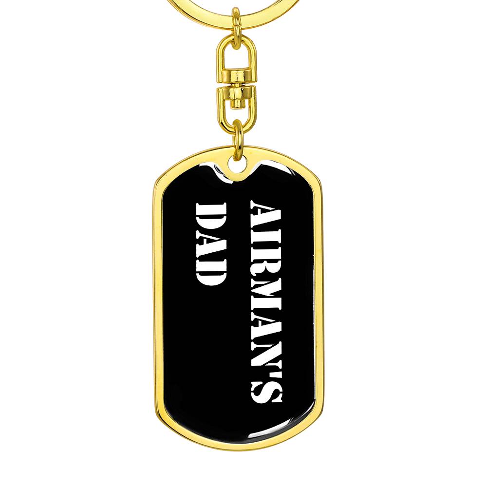 Airman's Dad v3 - Luxury Dog Tag Keychain