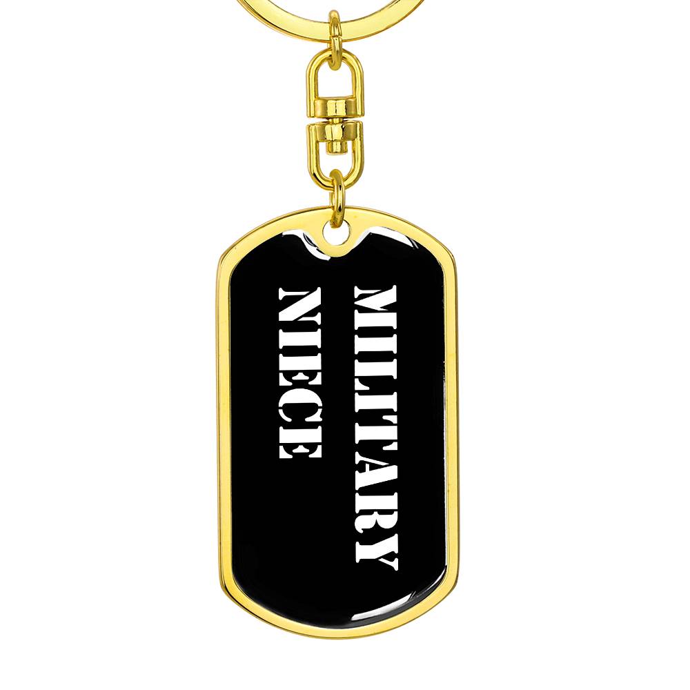 Military Niece v3 - Luxury Dog Tag Keychain