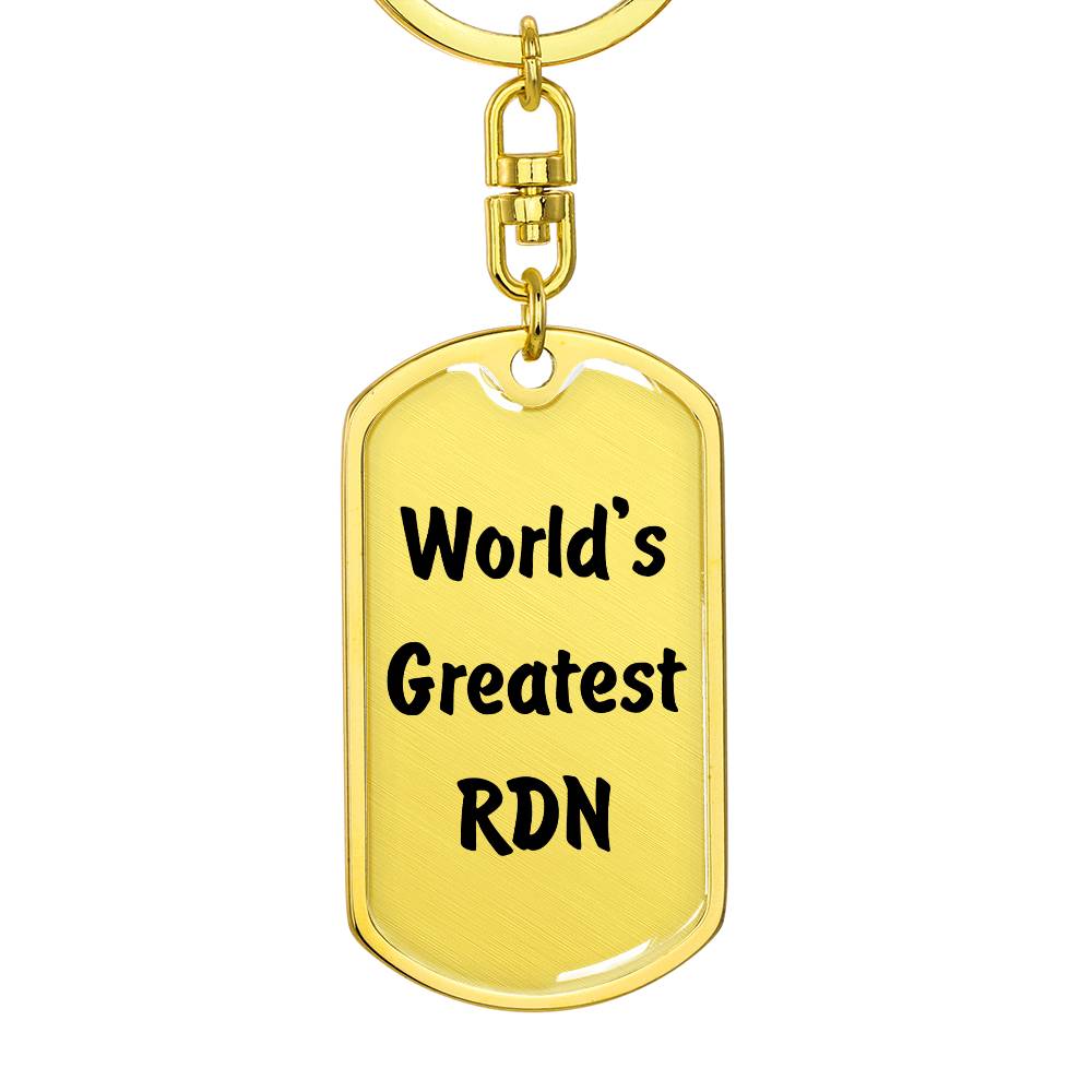 World's Greatest RDN - Luxury Dog Tag Keychain