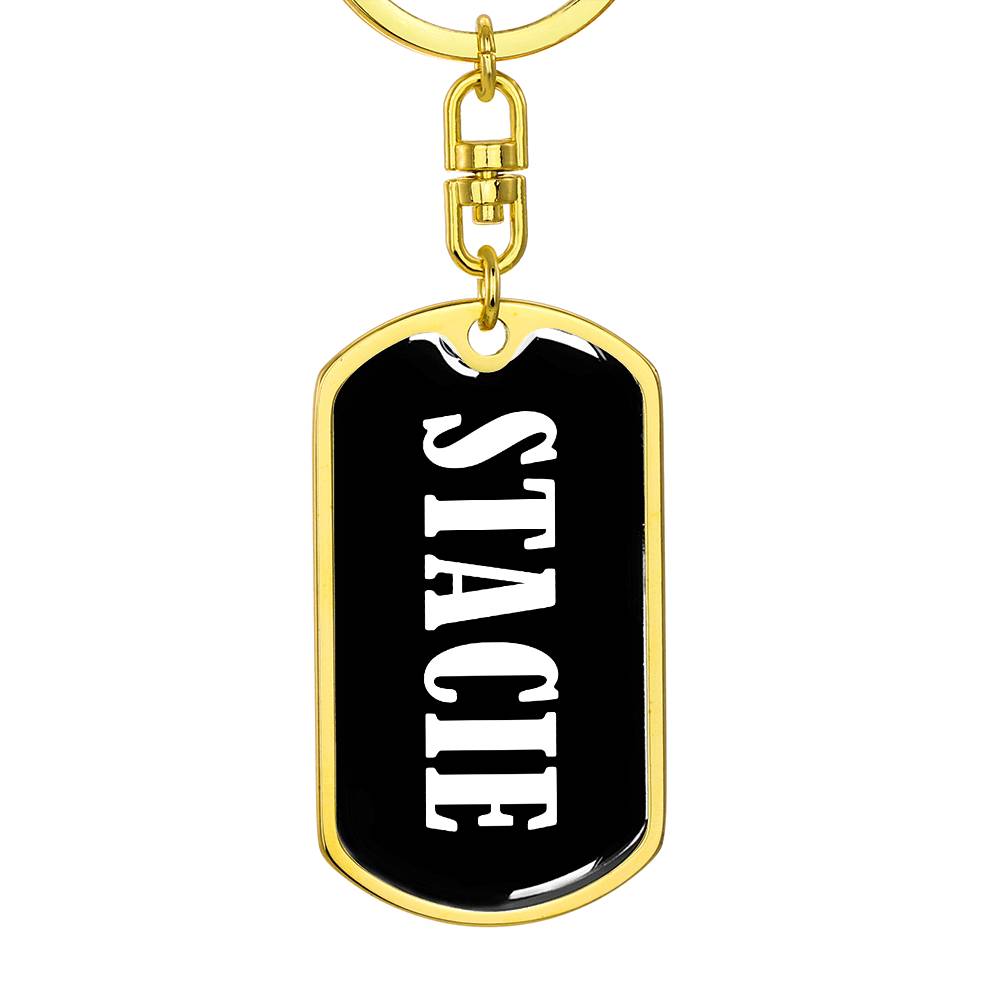 Stacie v03 - Luxury Dog Tag Keychain