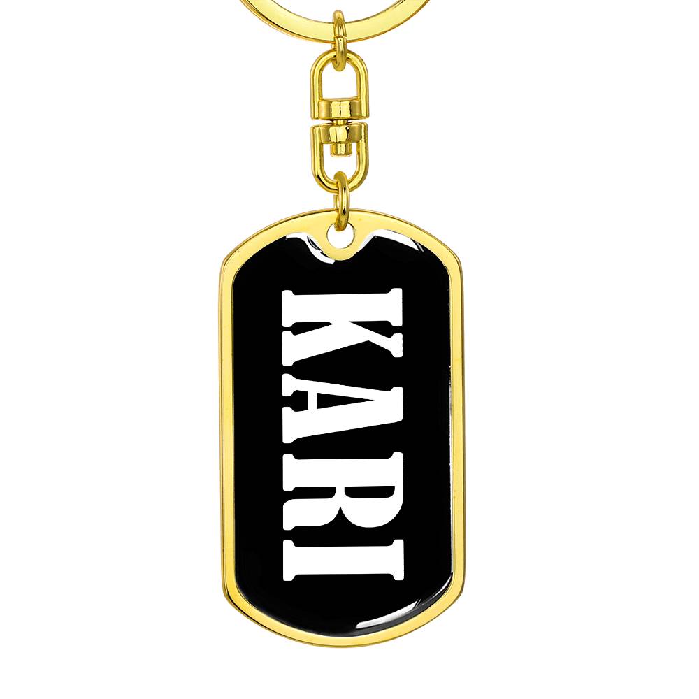 Kari v01w - Luxury Dog Tag Keychain