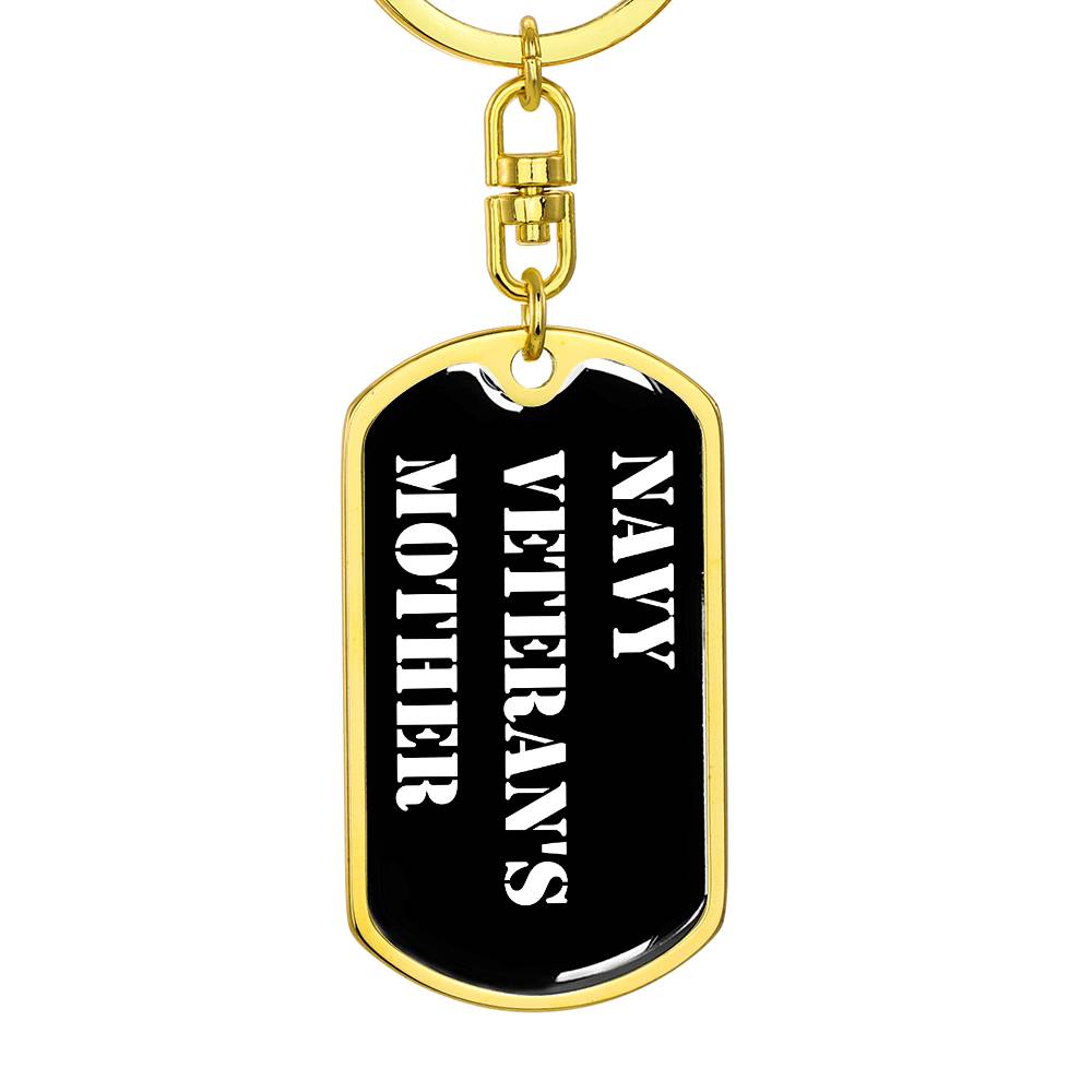 Navy Veteran's Mother v3 - Luxury Dog Tag Keychain