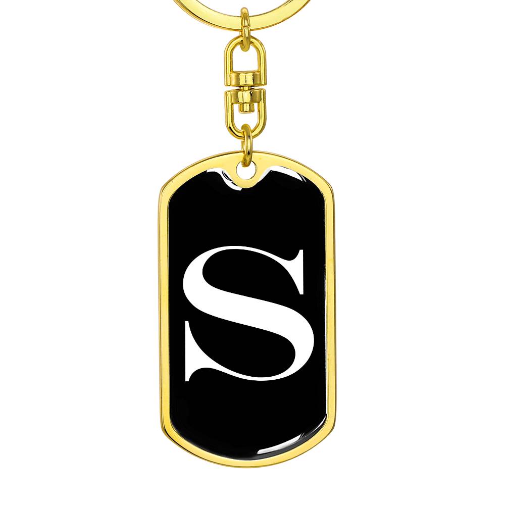 Initial S v3a - Luxury Dog Tag Keychain