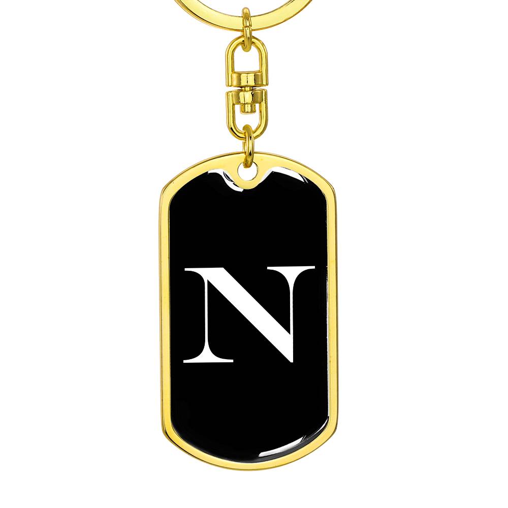 Initial N v3a - Luxury Dog Tag Keychain